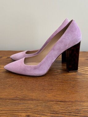 J.Crew Lilac Suede Tortoise Heel Pumps